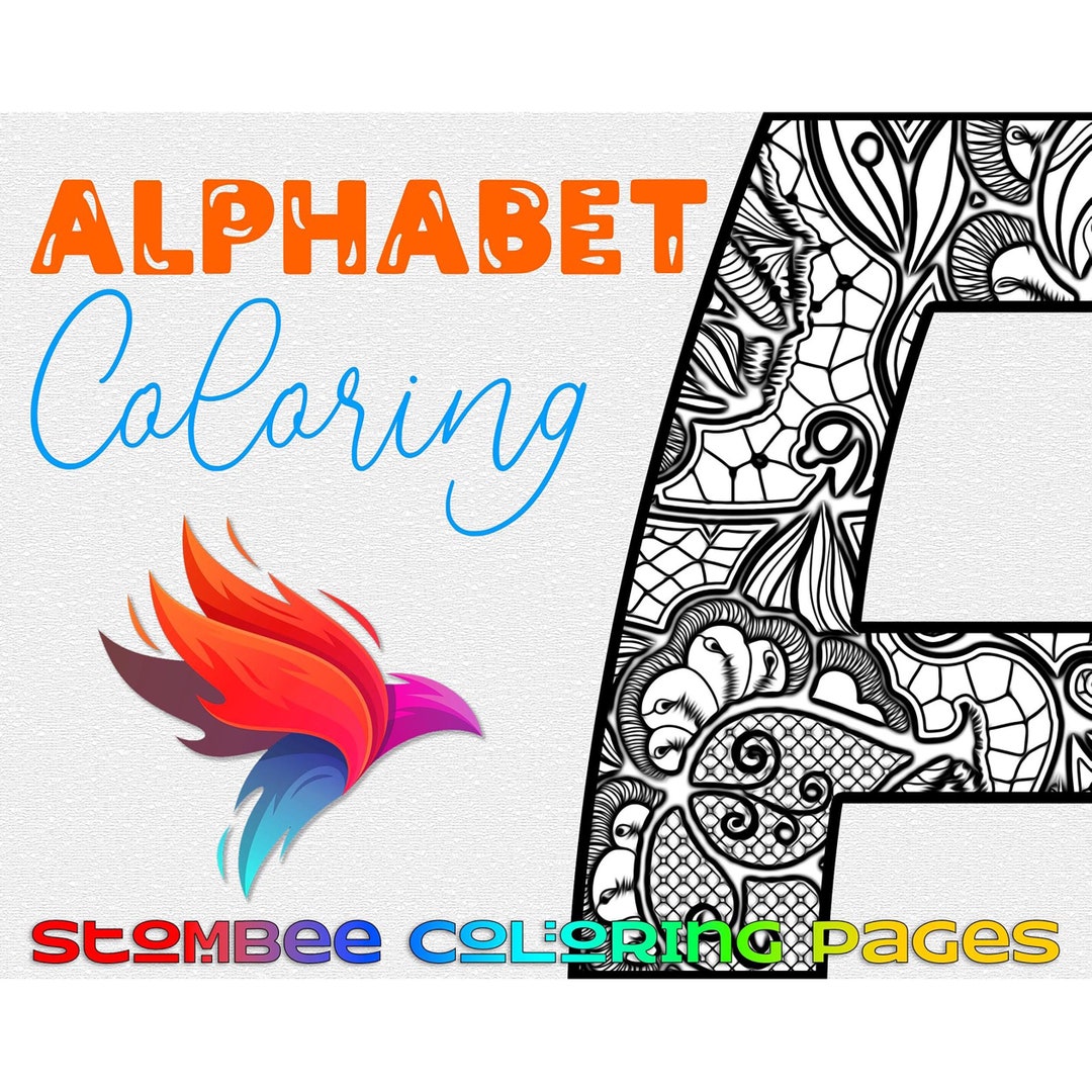 Intricate Alphabet Coloring Pages: Art Therapy Designs (PDF) - Etsy UK