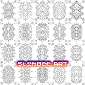 100 Mandalas, Adult Coloring Book, Coloring Book, Adult Coloring Pages, Coloring Pages PDF, Coloring Sheets | Bundle # 3