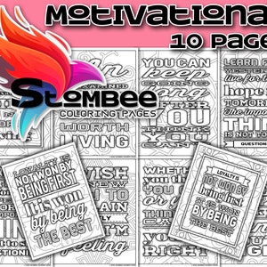 Citações motivacionais sobre a vida, páginas para colorir para adultos, páginas para colorir para impressão, inspiradoras e positivas, livro para colorir PDF