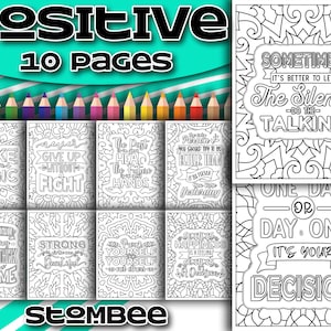 Livro para Colorir PDF Afirmação Positiva | Desenhos para colorir para impressão | Livro para colorir para adultos PDF | Página para colorir | Citação de página para colorir para impressão