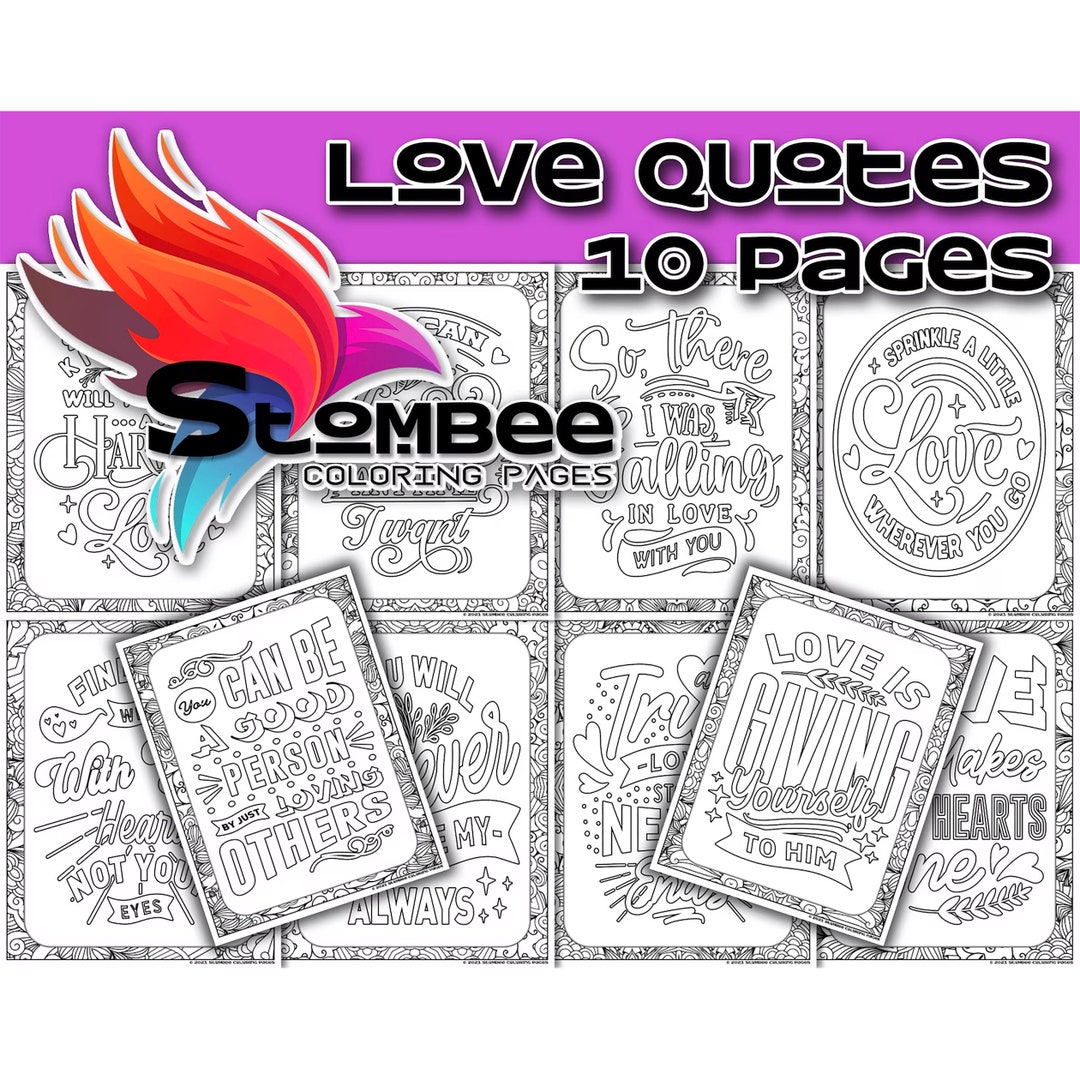 Love Quotes Coloring Book PDF for Adult, Adult Coloring Pages ...