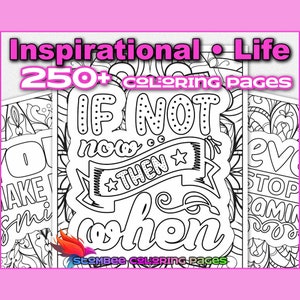 250+ Adult Motivational Quotes Coloring Pages For Mental Health And Relaxation, Inspirational Positive Affirmations Printable Life Quotes