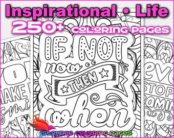 250+ Adult Motivational Quotes Coloring Pages For Mental Health And Relaxation, Inspirational Positive Affirmations Printable Life Quotes