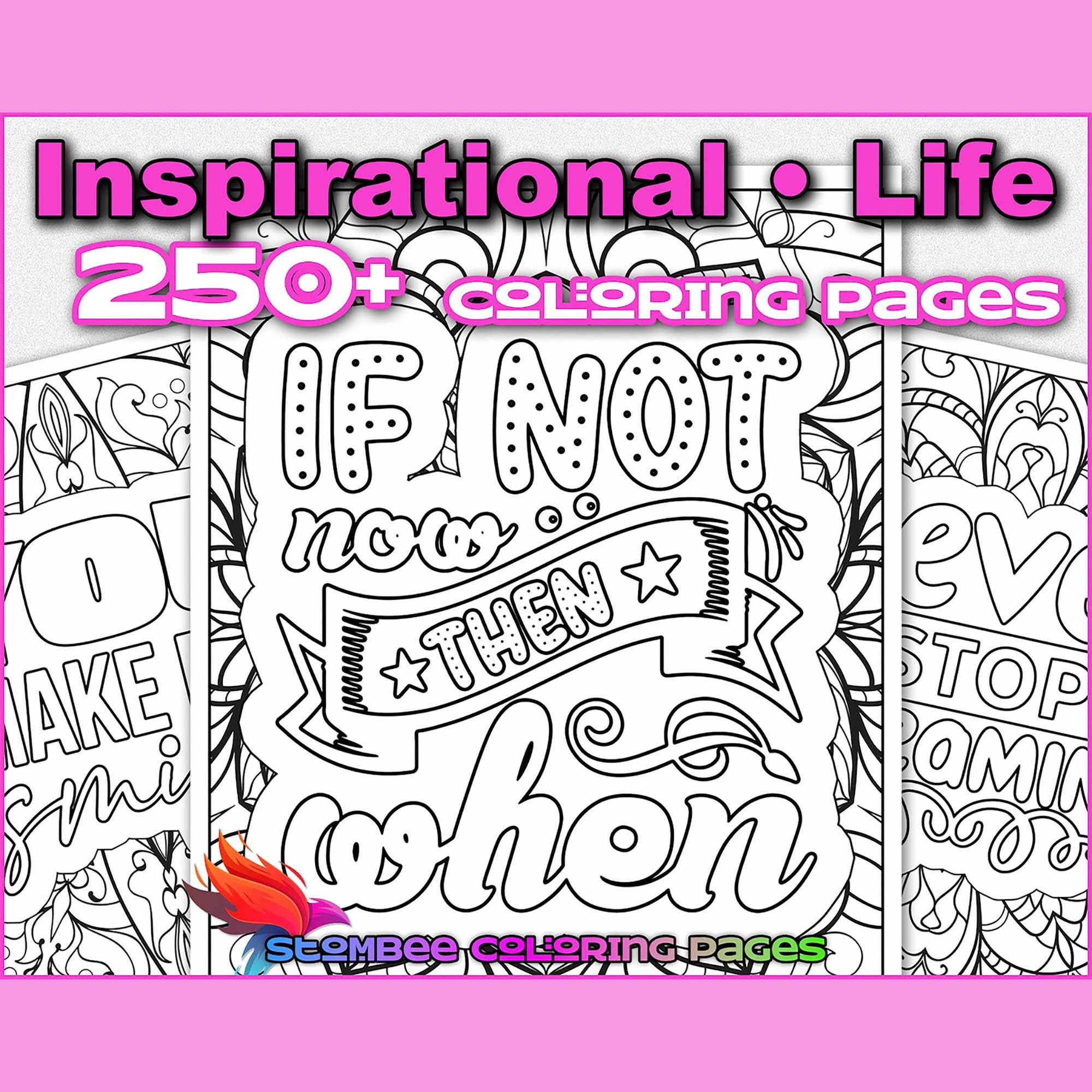 250 Adult Motivational Quote Coloring Pages 