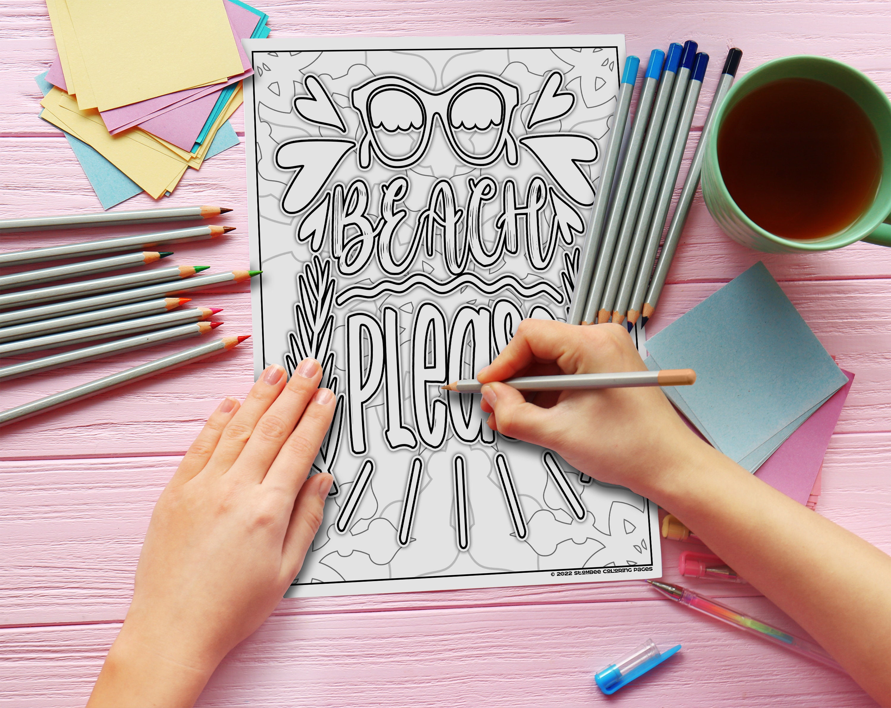 Summer Coloring Pages Adult Coloring Book Adult Coloring - Etsy