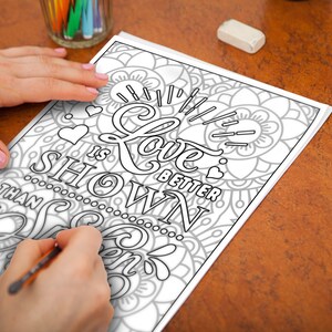 Love Quotes Coloring Book PDF for Adult, Adult Coloring Pages ...