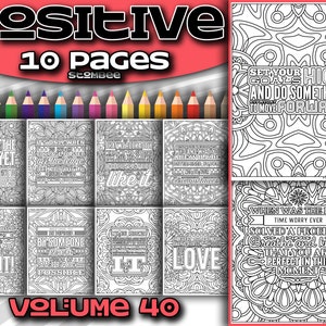 Positive Affirmation Coloring Book PDF | Coloring Pages Printable | Adult Coloring Book PDF | Colouring Page | Quote Coloring Page Intricate