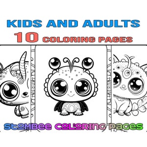 Kawaii Creatures Coloring Pages: Kids & Adults Activity (PDF)