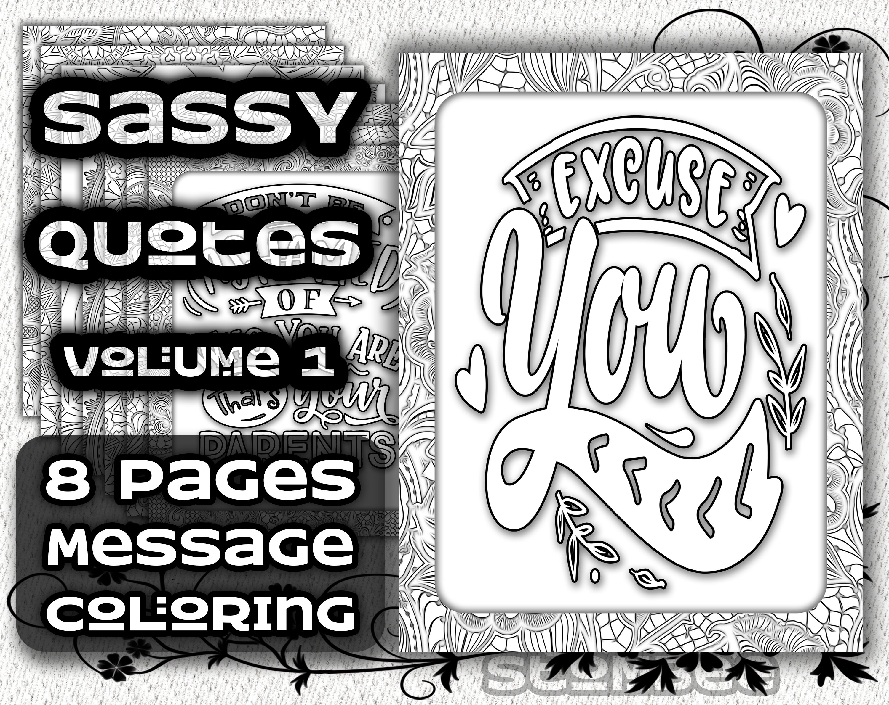 Sassy Quotes Adult Coloring Pages Adult Coloring Books Etsy