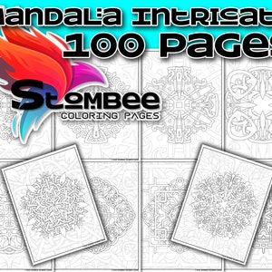 100 Mandala Coloring Pages: Adult Coloring Book (PDF & JPG)