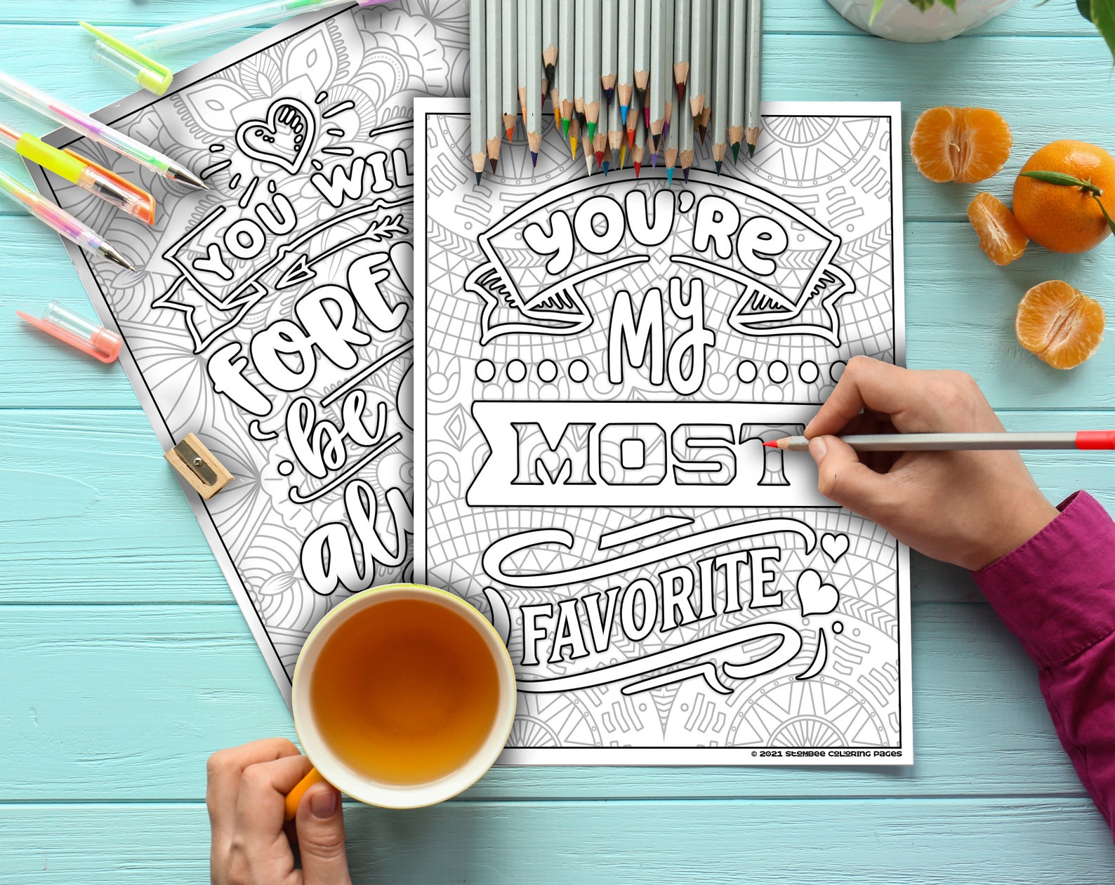 Love Quotes Coloring Book PDF for Adult, Adult Coloring Pages ...