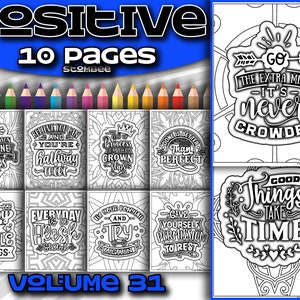 Livro para Colorir PDF Afirmação Positiva | Desenhos para colorir para impressão | Livro para colorir para adultos PDF | Página para colorir | Citação de página para colorir para impressão
