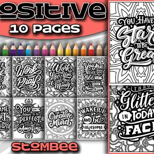 Livro para Colorir PDF Afirmação Positiva | Desenhos para colorir para impressão | Livro para colorir para adultos PDF | Página para colorir | Citação de página para colorir para impressão