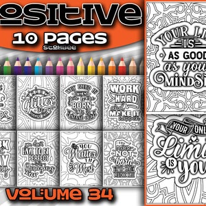 Livro para Colorir PDF Afirmação Positiva | Desenhos para colorir para impressão | Livro para colorir para adultos PDF | Página para colorir | Citação de página para colorir para impressão