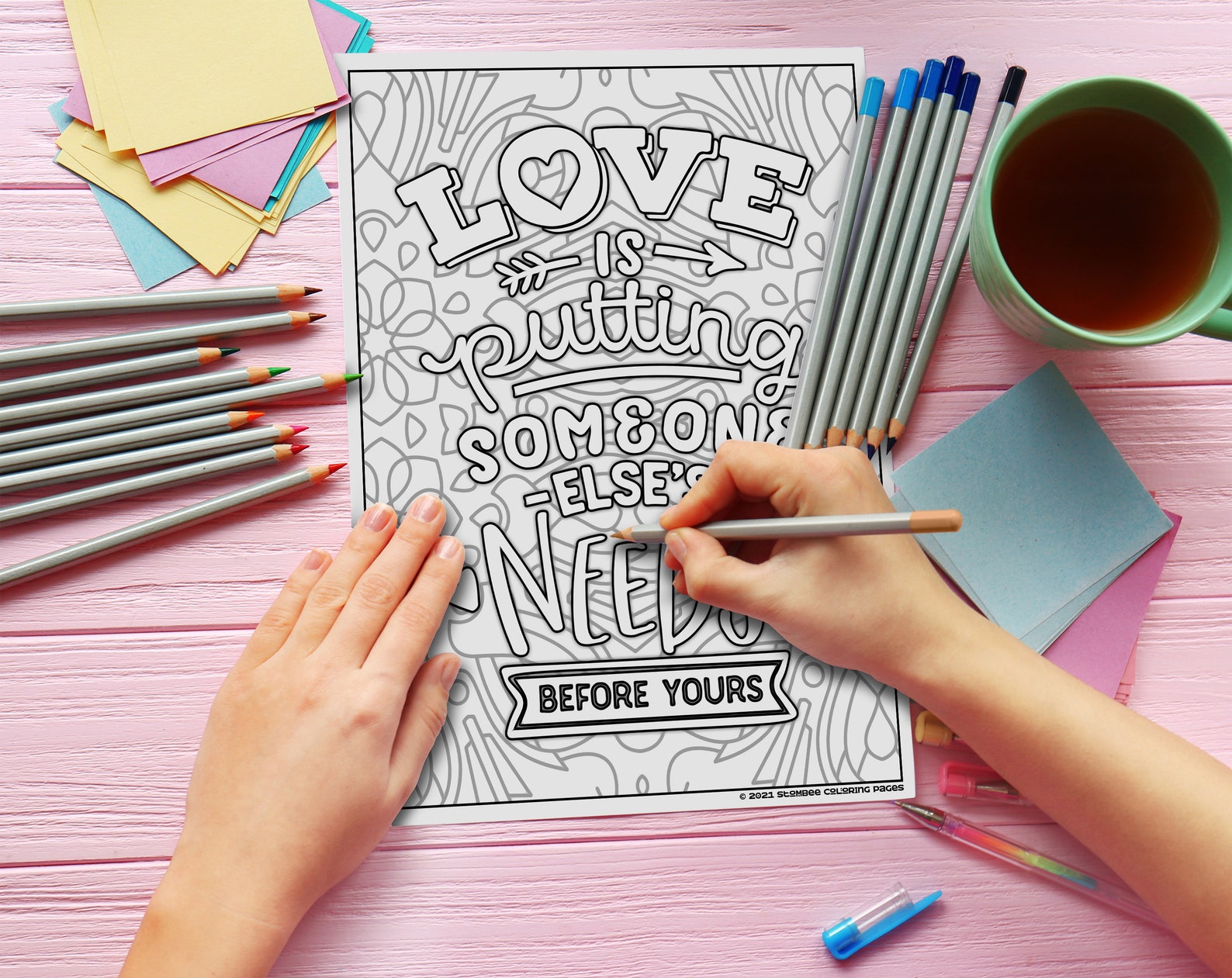 Love Quotes Coloring Book PDF for Adult Adult Coloring Pages | Etsy