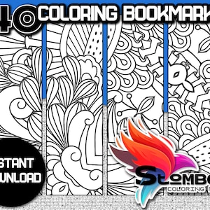 40 Mandala Coloring Bookmarks: Intricate Designs (PDF & JPG)