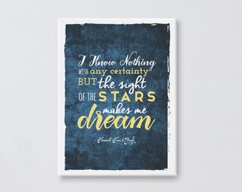 The Sight of the Stars Makes me Dream Van Gogh Quote Canvas Print