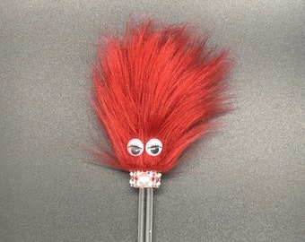 Rita * Black Ink Pen - Gift for Her - Gift for Redhead - Fun Office Gift - Fuzzy Pen - Stocking Stuffer - Teacher Gift - Secret Santa