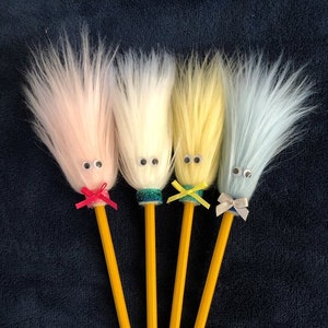 4 Fuzzy Pencils - Stocking Stuffer - Retro Gift - Valentine Gift -  Fun Pencil - Teacher Gift - Sensory Toy - Class Prize - Furry Pencil