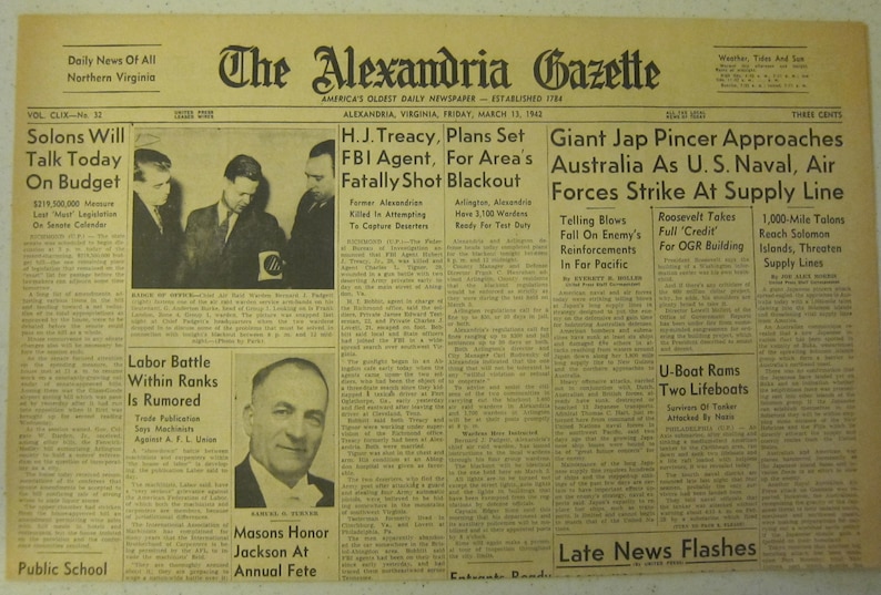 March 13 1942 The Alexandria Gazette Japanese Pincer Approaches Australia