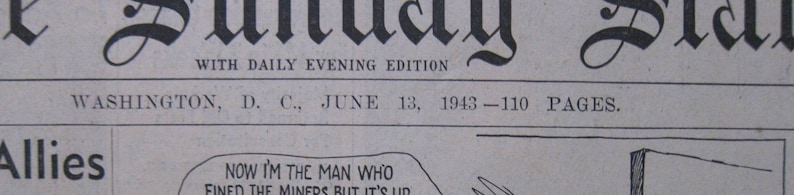 June 13 1943 The Sunday Star Lampedusa Occupied by Allies After 24-Hour Air and Naval Battering Brings Surrender