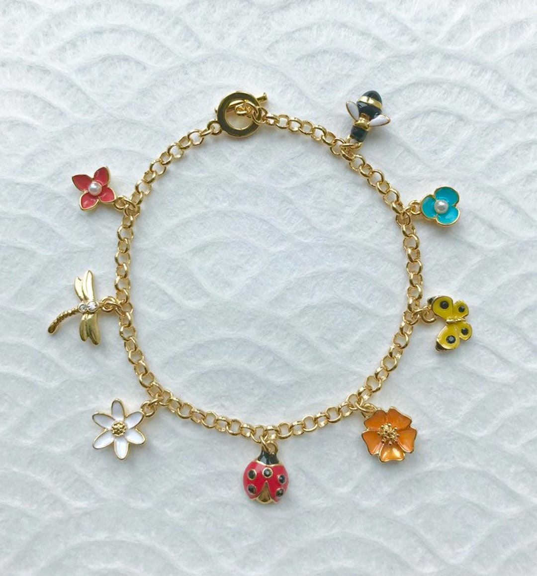 【LB掲載】限定◆PDPAOLA お花モチーフ チャームブレスレット◆S チャームブレスレット◆S お花モチーフ 【LB掲載】限定◆PDPAOLA