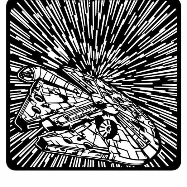 star wars millennium falcon sci-fi super hero DXF SVG file for Plasma, laser, waterjet vinyl