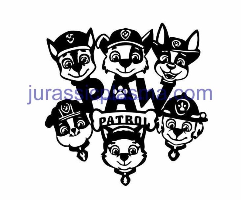 PAW Patrol DXF SVG file for Plasma laser water jet vinyl Etsy