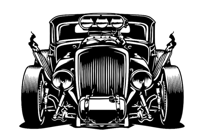 Download Hot rod rat rod dxf svg vector file only | Etsy