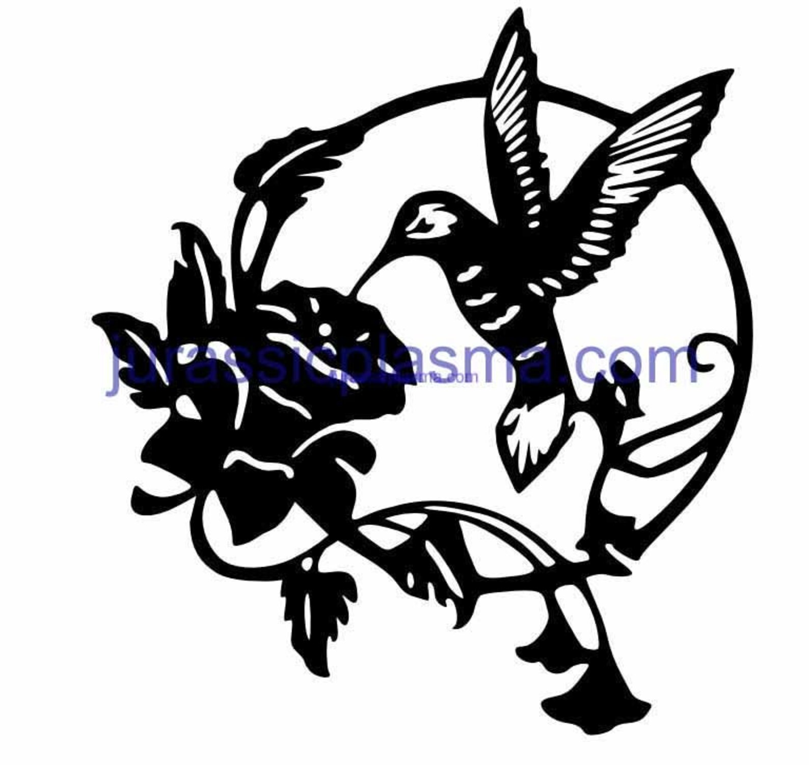 HUMMING Bird Flower DXF SVG File for Plasma, Laser, Water Jet Vinyl