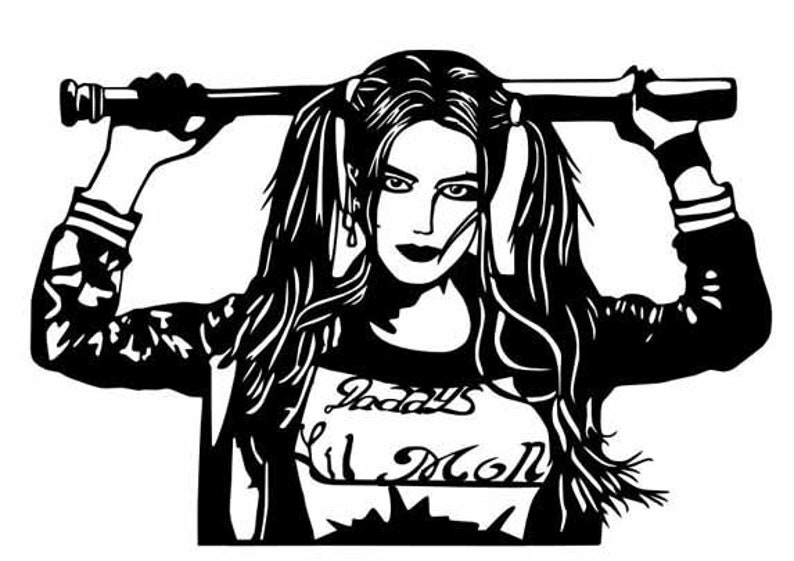 Download Harley Quinn villain sci-fi super hero DXF SVG file for | Etsy