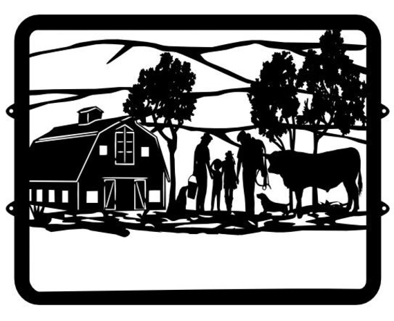 Download Family Farm Scene Cows Barn Farm Yard Etsy 3D SVG Files Ideas | SVG, Paper Crafts, SVG File