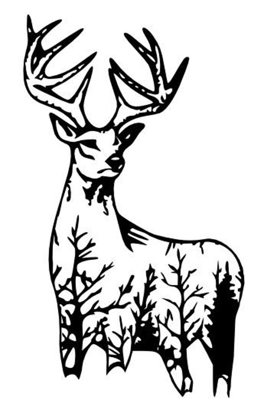 Deer And Trees Art File Dxf Svg Plasma Cut Ready File Only Etsy