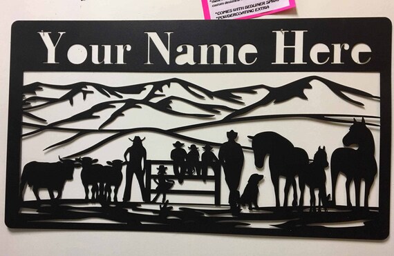 Download Family Farm Scene Fence Cowboy Horse Dog Girl Boys Dxf Svg Etsy