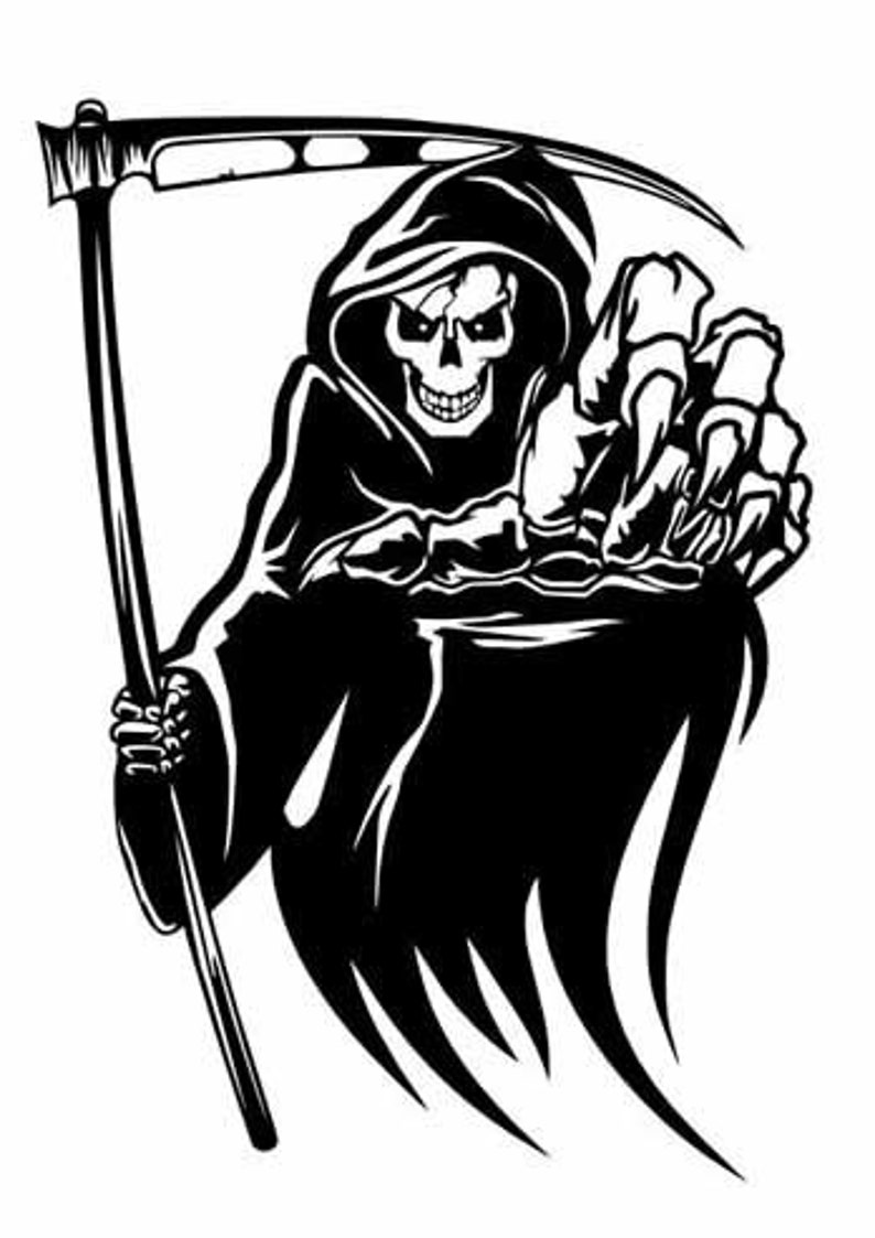 Grim Reaper Death Halloween Horror Scary DXF SVG File for Plasma, Laser ...