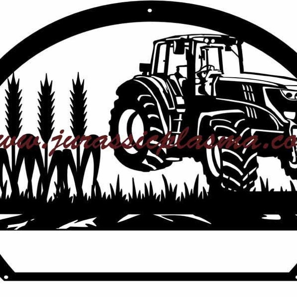 farm sign tractor wheat  DXF SVG file  Plasma, laser, water jet vinyl vector