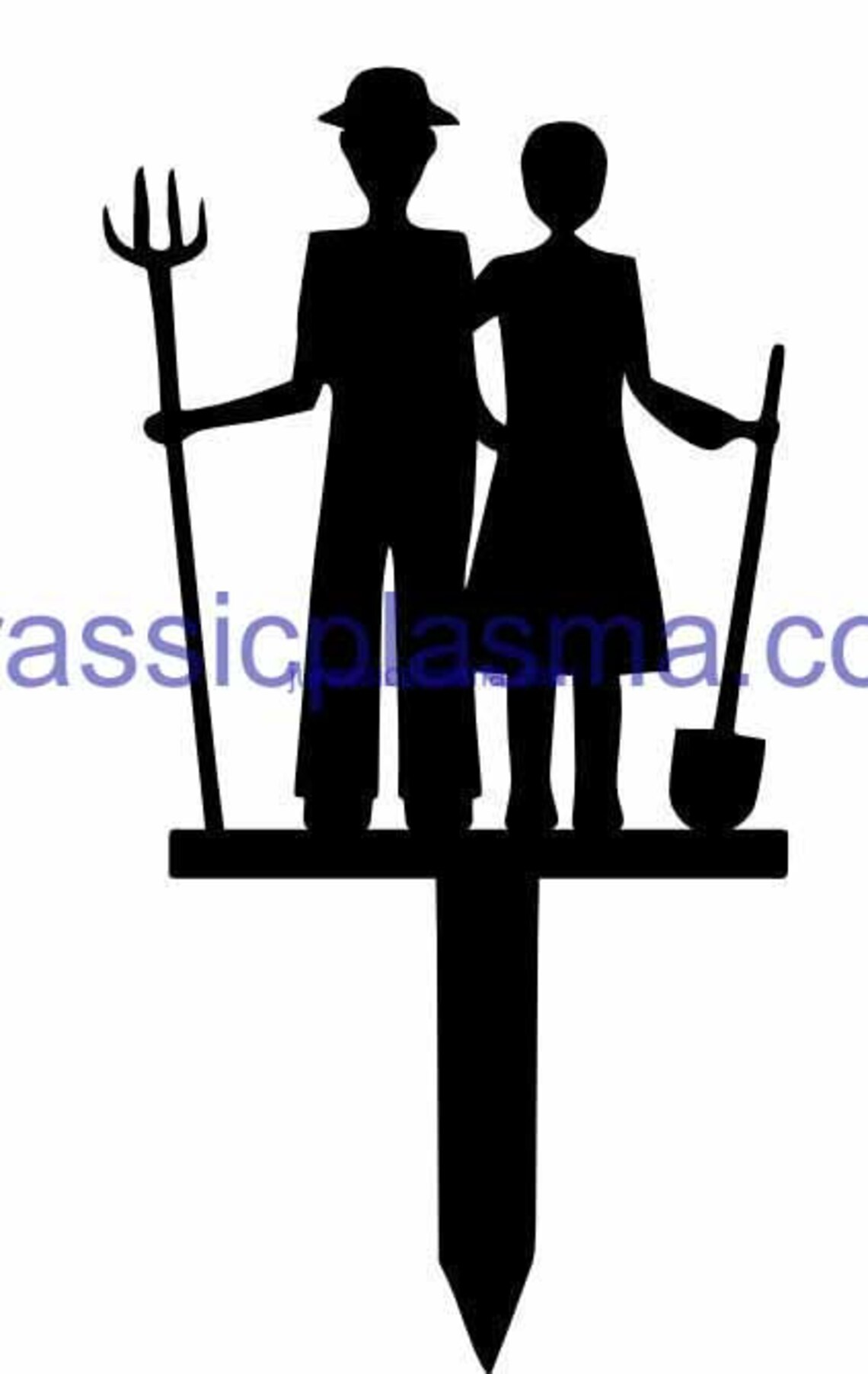 Farm Couple Garden Stake DXF SVG File for Plasma Laser Water Etsy