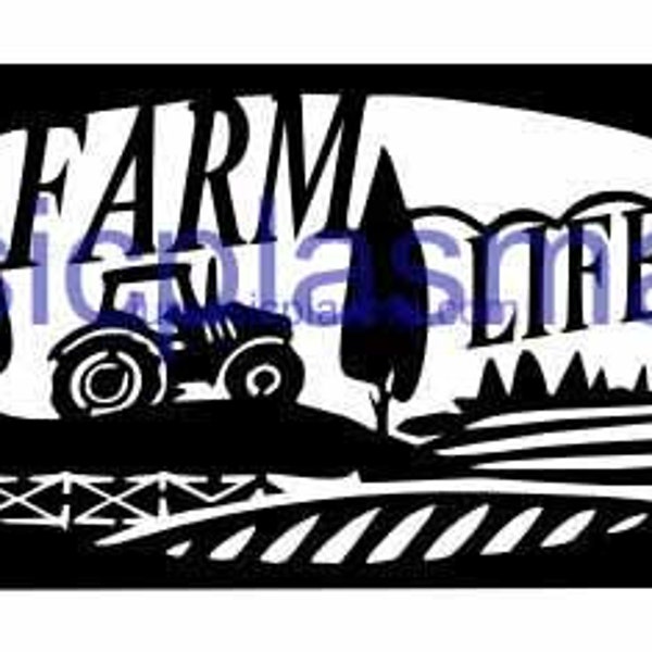 farm life tractor sign DXF SVG file for Plasma, laser, water jet vinyl vector