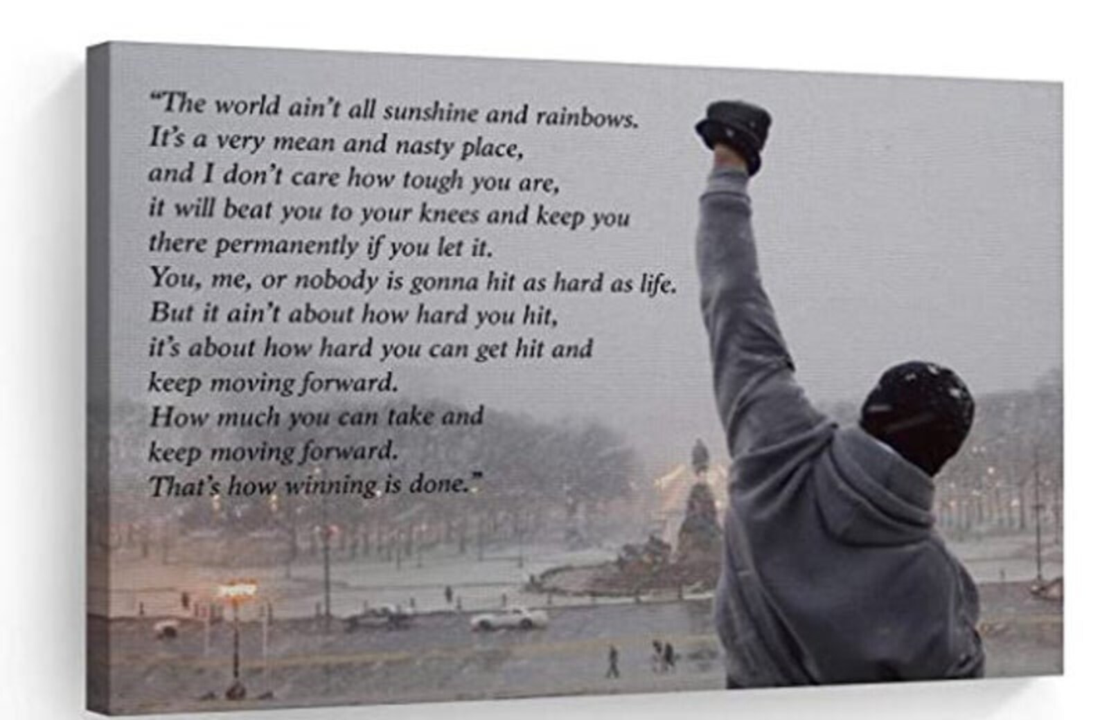 Rocky Balboa Quote Motivational Canvas Artwork Home Office | Etsy