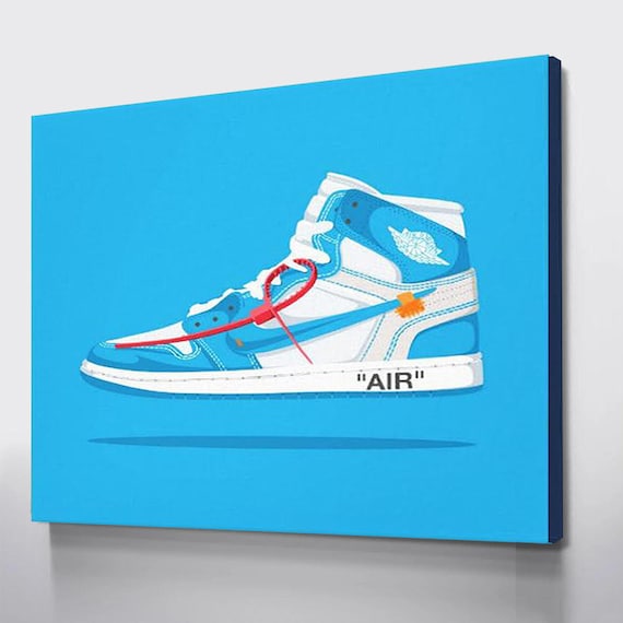 Kruis aan Ondoorzichtig moordenaar Nike Air Jordan 1s off White UNC Blue Motivational Canvas - Etsy