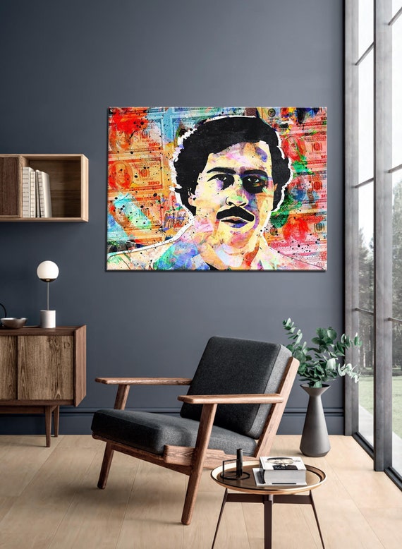 Pablo Escobar Money Background Motivational Canvas Artwork - Etsy