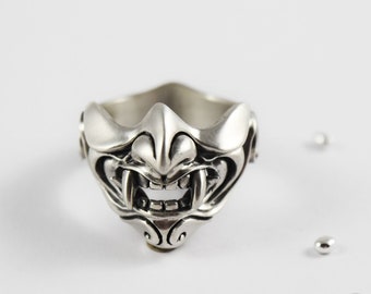 Samurai Mask V1 Ring - Mempo Mask - Oni Ring
