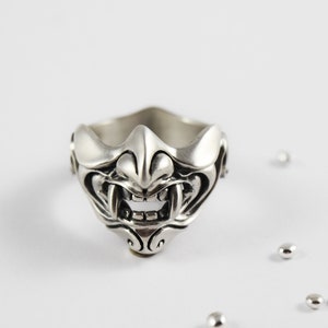 Samurai Mask V1 Ring - Mempo Mask - Oni Ring