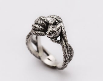 Chibi Nine Tailed Ring - Fox Ring - Fox Spirit Ring