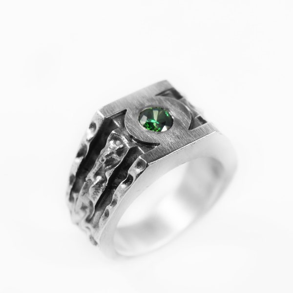 Textured Lantern Ring - Silver Ring