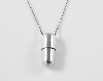Chomp Necklace - Silver Capsule Necklace