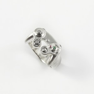 Anillo con forma de mando de Gamecube - Anillo unisex de plata