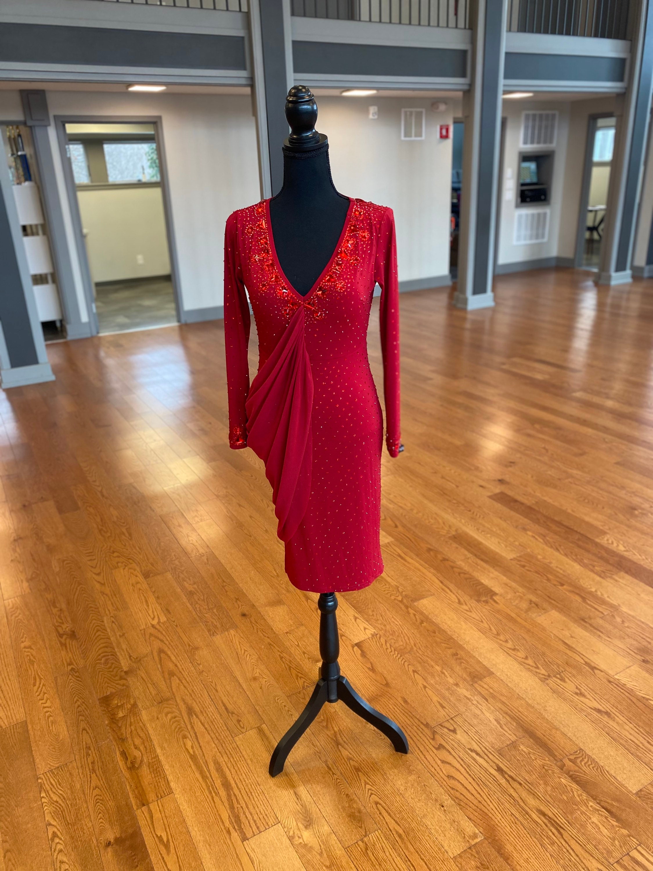 Latin red store dress
