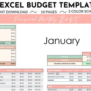 Excel Budget Template, Finance Gift, Excel Spreadsheet, Excel Template, Excel Gift, Dave Ramsey Budget Template, Digital Budget Template