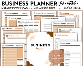 Boho Business Planner, Small Business Startup (Digital Download)